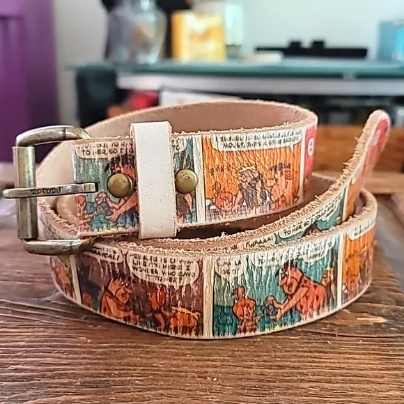 FLINTSTONES COMICS TOO CUTE! BRAND MEDIUM BELT LEATHER Vintage The Flintstones Jeff Hamilton 80s 90s Cartoon  main image 2